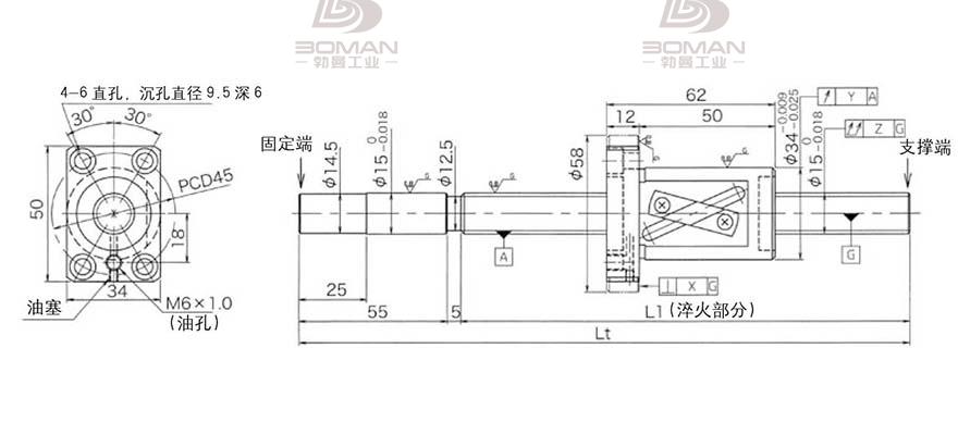 KURODA GG1520AS-BALR-1100A 黑田丝杆替换尺寸图片大全