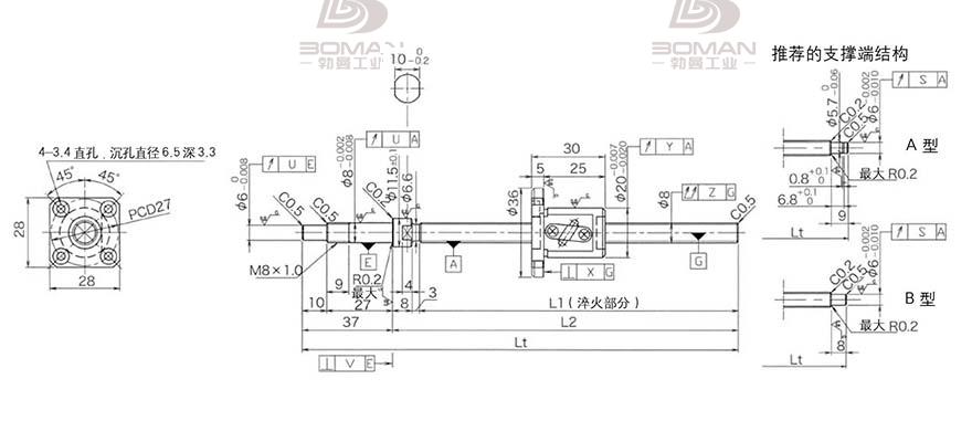 KURODA GP0802DS-AAFR-0250B-C3F 黑田精工的滚珠丝杠多少钱