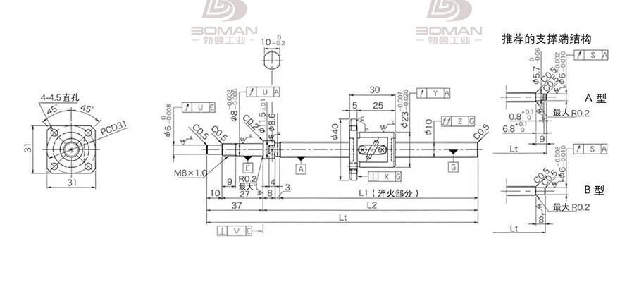 KURODA GP1002DS-EAFR-0210B-C3S 黑田日本丝杆